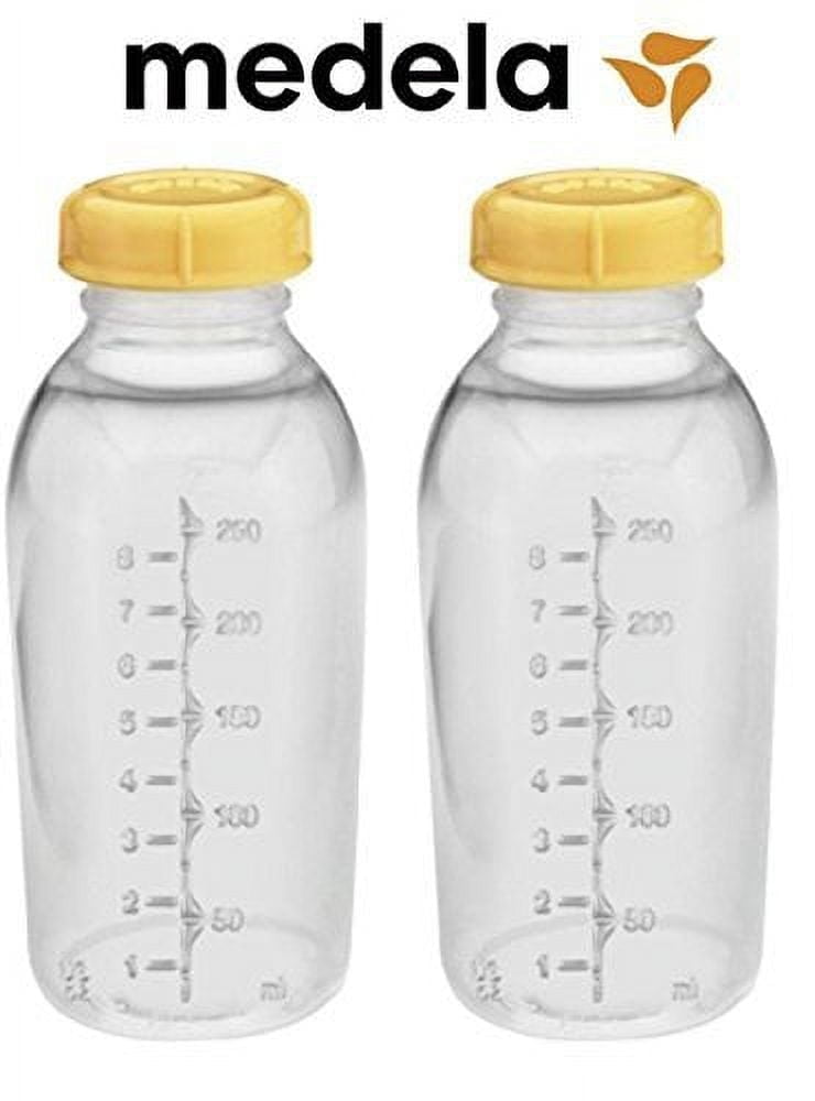 Medela Breastmilk Collection Storage Feeding Bottle Set with Lids (2 Bottles ...