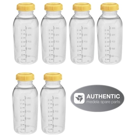 Medela Breastmilk Collection Storage Feeding Bottle Set with Lids (6 Bottles