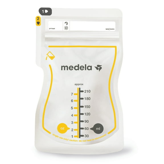 Medela Easy Pour Disposable Breast Milk Storage Bags, 7oz/210ml, 200ct
