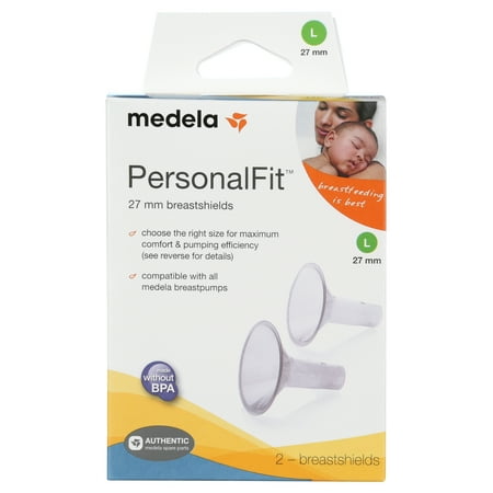 Medela PersonalFit Breast Shields, 27mm, Clear, 87274, Set of 2