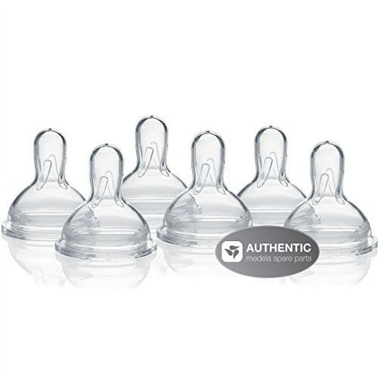 Medela Slow Flow Bottle Nipples with Wide Base, Baby Newborns Age 0-4  Months, Compatible with All Medela Breast Milk Bottles, Made Without BPA, 3