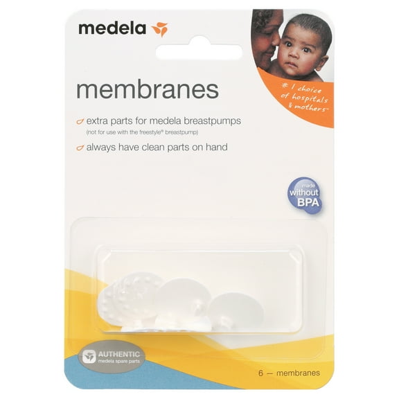 Medela Spare Breast Pump Membranes, Compatible with Medela Pump in Style Advanced, Swing, and Harmony, 6-Pack