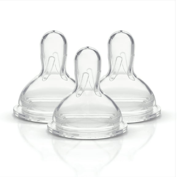 Medela Wide Base Medium-Flow Spare Nipples, 3-Pack