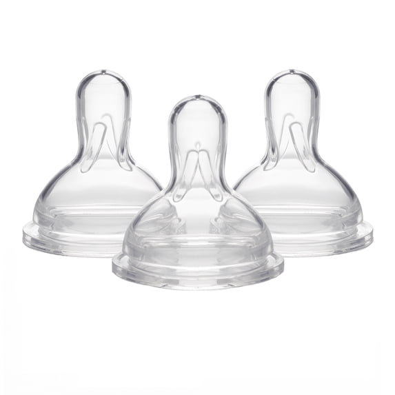 Medela Wide Base Slow-Flow Spare Nipples, 3-Pack