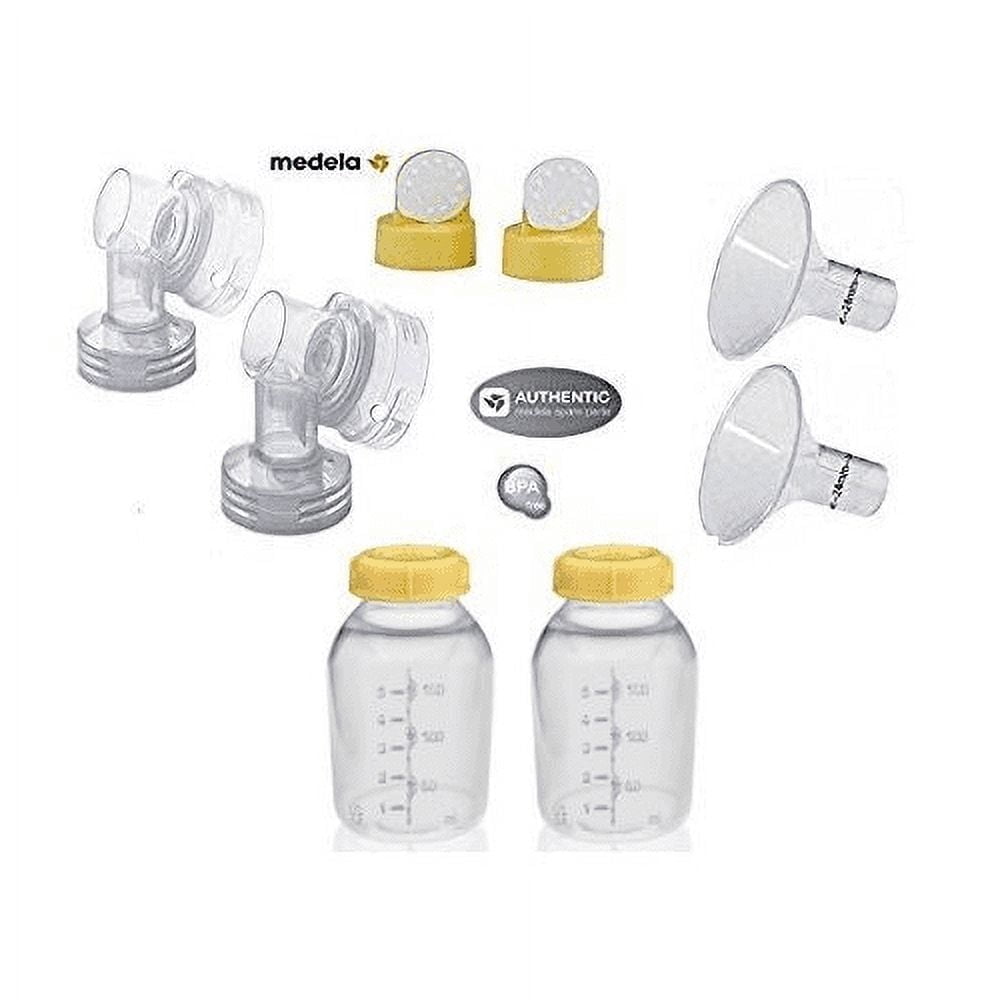 Medela replacement parts: Connector, valve membrane, bottle, breast shield 24mm ( From Bulk)