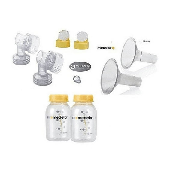 Medela replacement parts: Connector, valve with membrane, bottle, breastshield 27mm ( From bulk)