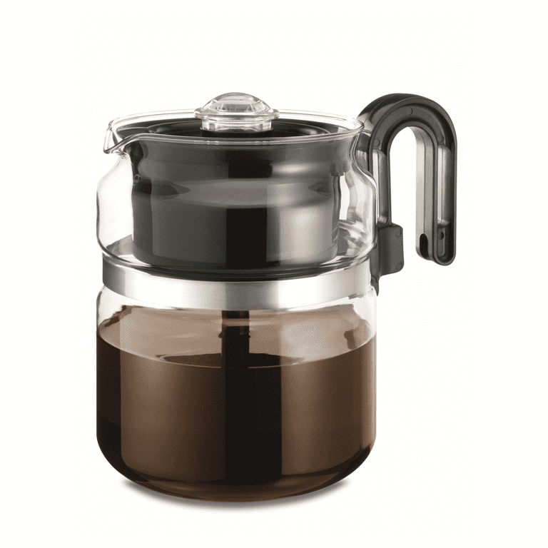 Glass Stove Top Coffee Percolator, Cup, German Made Borosilicate