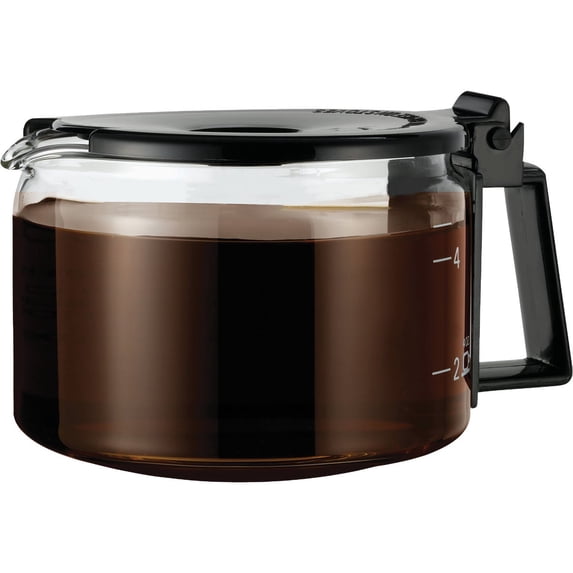 Medelco Replacement Carafe Universal Black Handle & Lid, Euro Style Glass