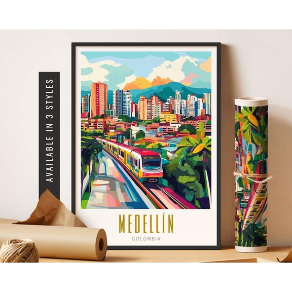 Medellin Colombia Colorful City Wall Decor