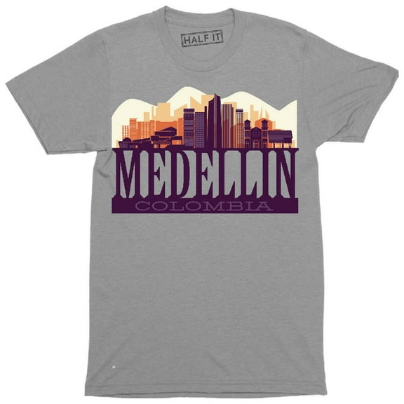 Medellin Colombia Country Pride City Skyline Graphic Design Men's T-Shirt