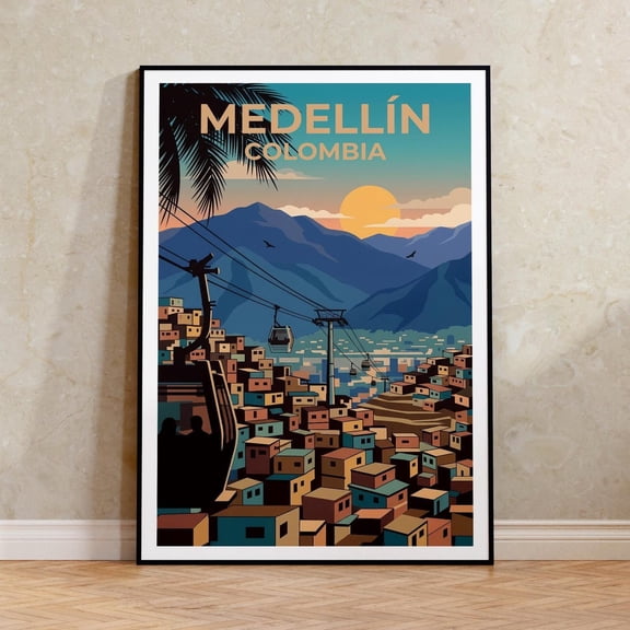 Medellin Colombia Metrocable City Wall Art Decor Unframed Paper Print