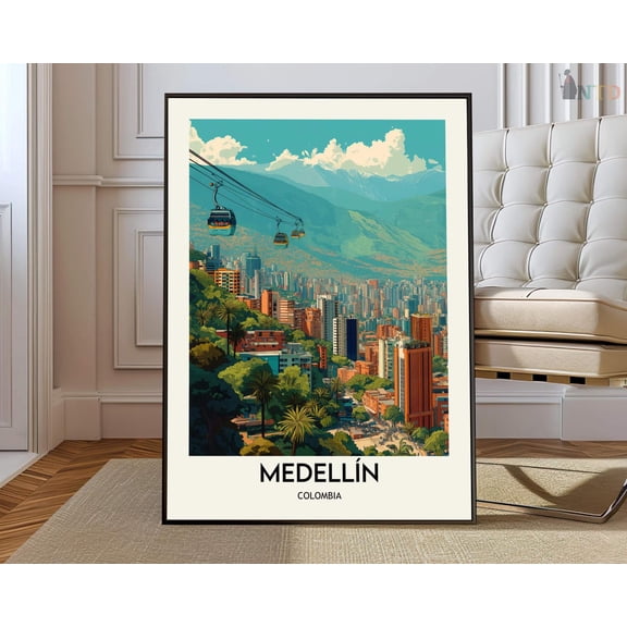 Medellin Colombia Mountain City Poster Unframed Paper Print