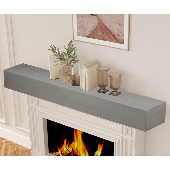 Mederlo 72" Rustic Wood Fireplace Mantel | Wall-Mounted & Floating Shelf for Home Decor