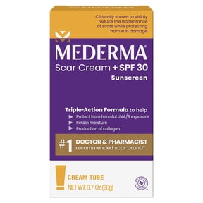 Mederma Scar Cream Plus SPF 30, Sunscreen, Protects Scars from Sun Damage, 0.7 Ounce