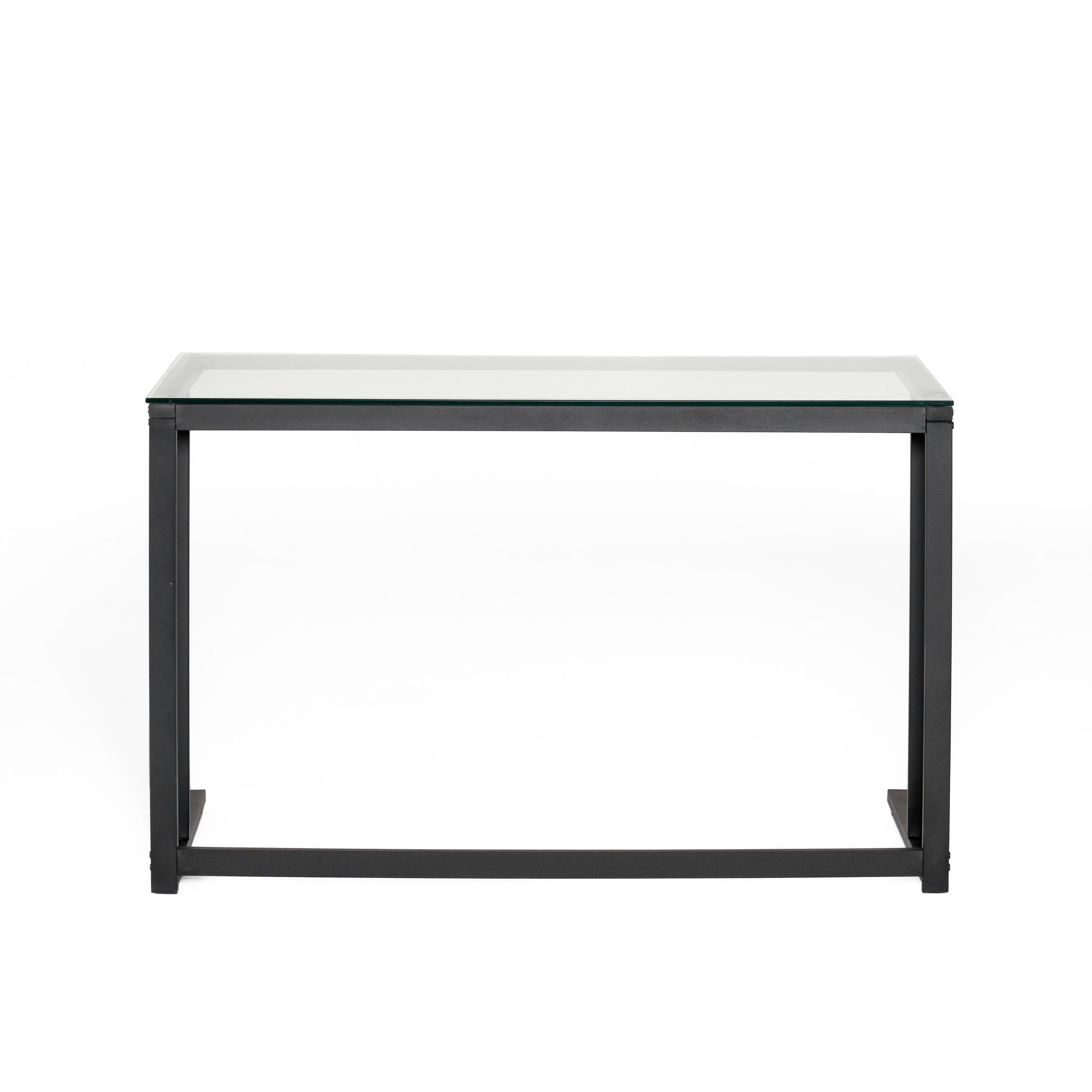 Medford Indoor Modern Glass Top Computer Desk Black