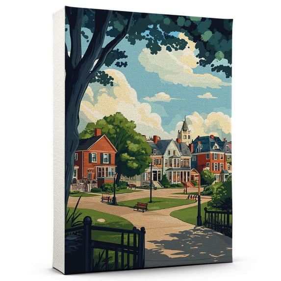 Medford Travel Canvas, Vintage City Canvas Massachusetts Canvas Wall Art, Medford Canvas Colorful, Massachusetts Picture Canvas - 104AZ868