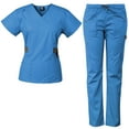 thumbnail image 1 of Medgear Women's Scrub Set with 12 Pockets, Silver Snap Detail & Contrast Trim, 1 of 2