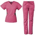 thumbnail image 1 of Medgear Women's Scrub Set with 12 Pockets, Silver Snap Detail & Contrast Trim, 1 of 2
