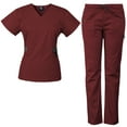 thumbnail image 1 of Medgear Women's Scrub Set with 12 Pockets, Silver Snap Detail & Contrast Trim, 1 of 4