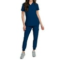 thumbnail image 1 of Medgear Fleur Women's Stretch Scrub Set with Zip Pocket Top and Jogger Pants, 1 of 3