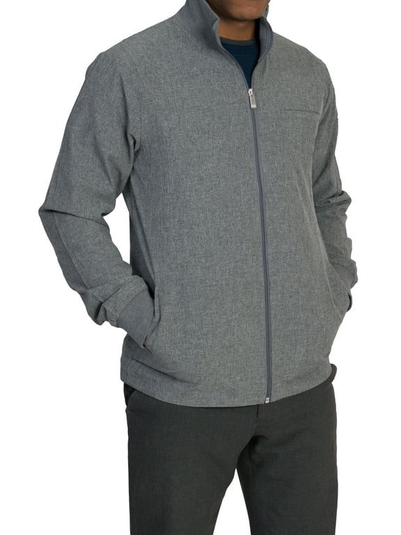 Hamilton Scrubs Jacket with Full Zipper and Ribbed Cuffs, Heather Graphite Gray, M
