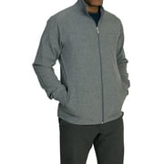 Medgear Hamilton Scrubs Jacket with Full Zipper and Ribbed Cuffs, Heather Graphite Gray, XS