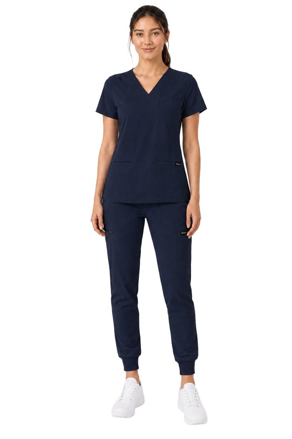 Kayla V-neck Top and Multi-Pocket Jogger Set