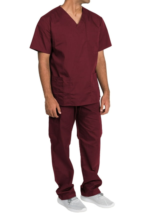 Scrubs Set - Unisex, Cargo Pants, V-Neck Top, Short Sleeve, Relaxed Fit