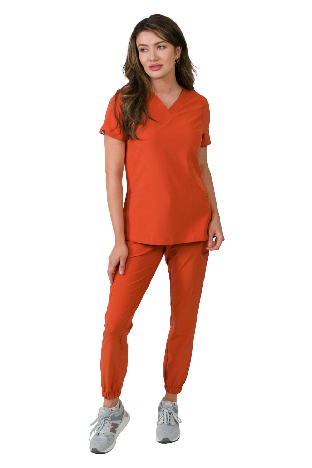 Medgear Olivia Women's Scrubs Set, 4Pocket Top and Gathered Jogger Pants