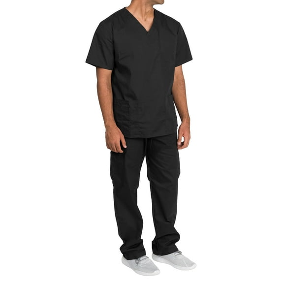 Medgear Scrubs Set - Unisex, Cargo Pants, V-Neck Top, Short Sleeve, Relaxed Fit