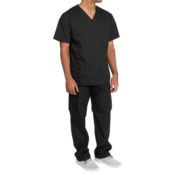 Medgear Scrubs Set - Unisex, Cargo Pants, V-Neck Top, Short Sleeve, Relaxed Fit