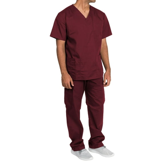 Medgear Scrubs Set - Unisex, Cargo Pants, V-Neck Top, Short Sleeve, Relaxed Fit