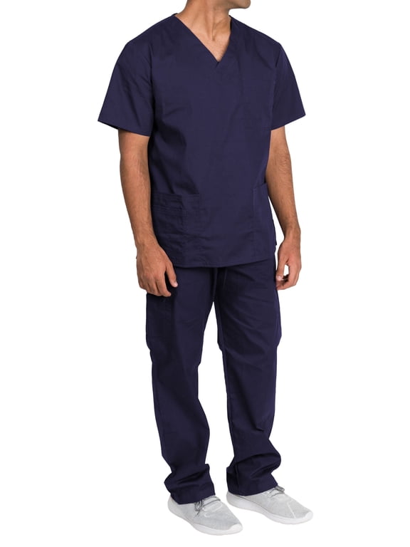 Scrubs Set - Unisex, Cargo Pants, V-Neck Top, Short Sleeve, Relaxed Fit