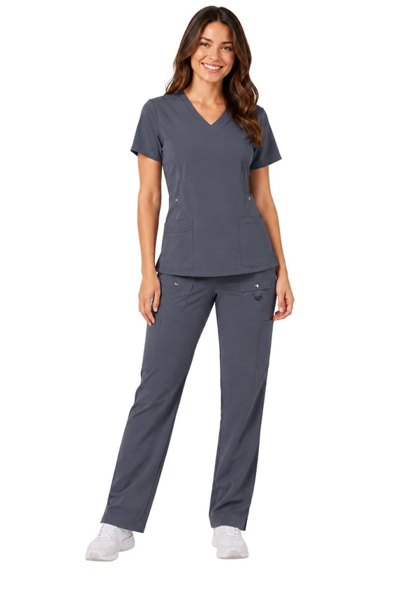 Vivian 6-Pocket Top and Snap Pocket Straight Leg Pant Set