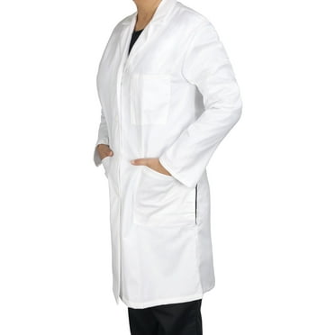 Medgear White Lab Coat 39" for Women, Long Sleeve, 5 Pocket & Back Belt, White, X-Large