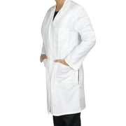 Medgear White Lab Coat 39" for Women, Long Sleeve, 5 Pocket & Back Belt, White, X-Small