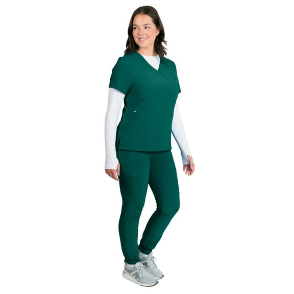 Medgear Women's 4-Way Stretch 12-Pocket Jogger Scrub Set