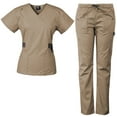 thumbnail image 1 of Medgear Women's Scrub Set with 12 Pockets, Silver Snap Detail & Contrast Trim, 1 of 4