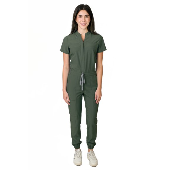 Medgear Women's Scrubs Jumpsuit with 8 Pockets