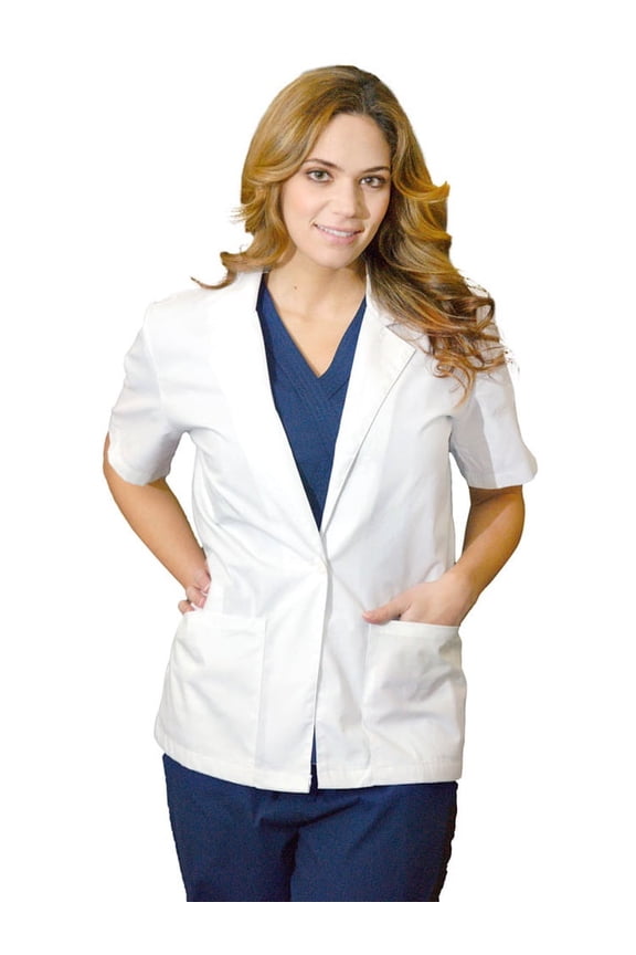 Women's White Lab Coat 28", Short Sleeves, 3x-large