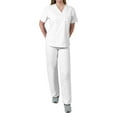 thumbnail image 1 of Medgear Womens Scrubs Set V-Neck Top and Drawstring Pant Medical Uniform, 1 of 4