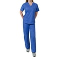 thumbnail image 1 of Medgear Womens Scrubs Set V-Neck Top and Drawstring Pant Medical Uniform, 1 of 4