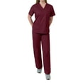 thumbnail image 1 of Medgear Womens Scrubs Set V-Neck Top and Drawstring Pant Medical Uniform, 1 of 4
