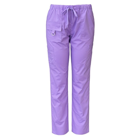 Medgear Womens Stretch Scrubs Pants, Utility Style with 7 Pockets and Loop, Orchid, 2X-Large