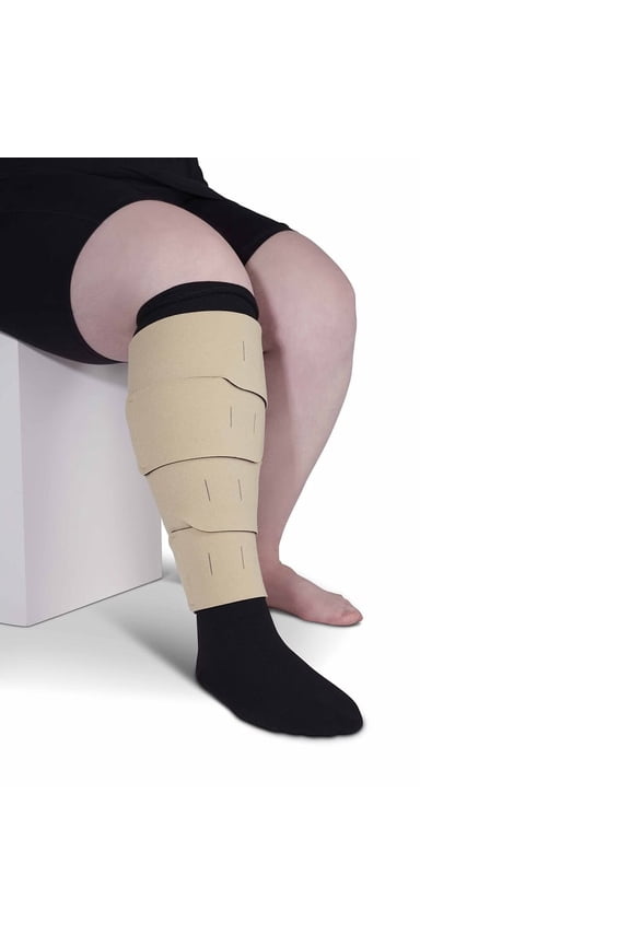 juxtalite HD Lower Leg Compression Wrap (Moderate to Severe Edema), XL-FC (Full Calf), Long Beige