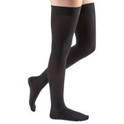 Medi Comfort Closed Toe Thigh Highs w/Silicone Dot Band - 30-40 mmHg Ebony VI Reg 191-VI-EBONY
