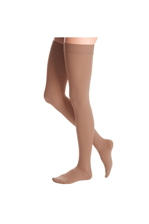 Medi Duomed Advantage Soft Opaque ClosedToe Thigh Highs w/Beaded Band -30-40mmHg
