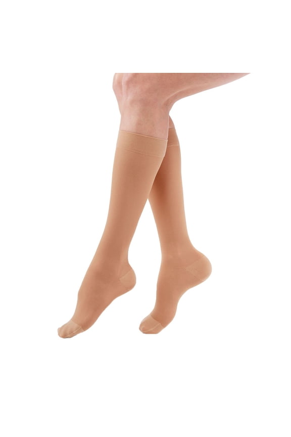 Duomed Transparent Sheer Closed ToeKnee Highs - 15-20 mmHg Petite Nude XXL Petite RC15105