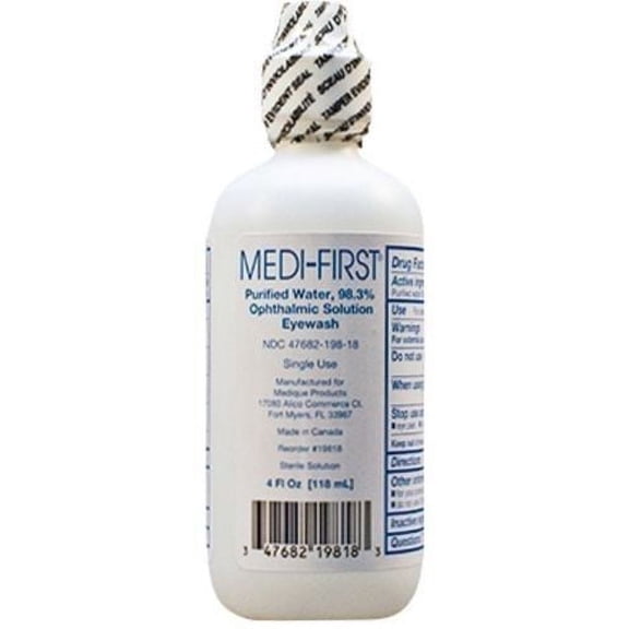 Medi-First 98.3% Ophthalmic Solution Eyewash (4oz 4 Bottles)