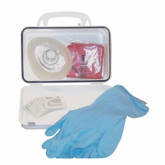 CPR Kit, Plastic Box, 14 Components, 10 People Served 35481